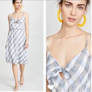 NWT Joie Abiah silk Dress porcelain plaid dress sz XL